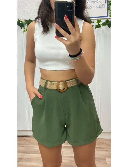 Pantalón corto cinturón